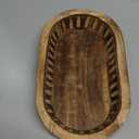 Kaizen Casa Decorative Bowl Mango Wood for Home Decor, Unique Centerpiece Bowl, with Hand Carved Vertical Stripes for Home Decor, Bathroom, Kitchen Counter, & More (10" x 6" x 2")