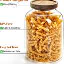 Bekith 2 Pack Large Glass Food Storage Jar with Airtight Wooden Lid, 66 FL OZ(1950ml) Glass Food Canister for Kitchen and Pantry Organization, Storage Containers for Coffee, Rice, Sugar, Flour