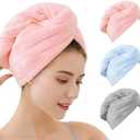 OEAGO Microfiber Hair Towel for Women: Christmas Stocking Stuffers for Women Teen Girls Kids Drying Wrap Towels for Curly Hair Head Accessories 3 Pacs Anti Frizz Mom Gifts