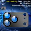 4 x Ferilinso Auto-Dust-Install 3 Pack Privacy Screen Protector for iPhone 17 Pro Max with (Private Accessories)-Metal Aluminum Alloy Camera Lens Protector, Tempered Glass Cover, Case Friendly