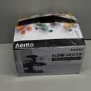 Aeitto Classic Horizontal Cold Press Juicer, Slow Masticating Juicer with Quiet Motor, High Juice Yield, Easy to Clean, Juicer Machines with Soft & Hard Modes for Fruits & Vegetables, Premium Black