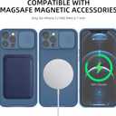 Compatible with iPhone 12 Pro Max Case MagSafe, iPhone 12 Pro Max Phone Case with Slide Lens Cover,Slim Magnetic Cover for iPhone 12 Pro Max 6.7" Blue