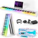 AiJoy 88 Keys Foldable Piano Keyboard with Colorful Lighted Keys Piano