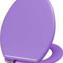 Angol Shiold Wood Toilet Seat, Zinc Alloy Hinges (Elongated, Purple)