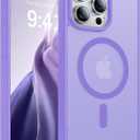 Magnetic for iPhone 15 Pro Case,[Compatible with MagSafe][Military-Grade Drop Protection][Anti-Yellowing]Shockproof Protective Translucent Matte Cover for iPhone 15 Pro Phone Case,Light Purple