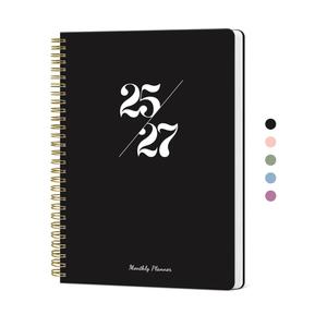 Monthly Planner 2025-2027, 2 Year Months Planner Calendar 2025-2027, July 2025 - June 2027, 7" x 10", 25-27 Monthly Calendar Planner, 24 Months, Perfect for School Office Home Planning - Black