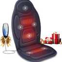 Snailax Vibration Back Massager with Heat, Massage Seat Cushion with 6 Vibrating Motors and 2 Heat Levels, Massage Chair Pad for Home Office use, Gifts for Him Her (Grey)