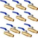 Boltigen 10 Pack 1/2" Propress Ball Valves, Lead-Free Brass Full Port Press to Press Fitting 1/2 inch Shut Off Stop Valve Built in EPDM O-ring, For Copper Tubing Connection, with cUPC, NSF/ANSI 61