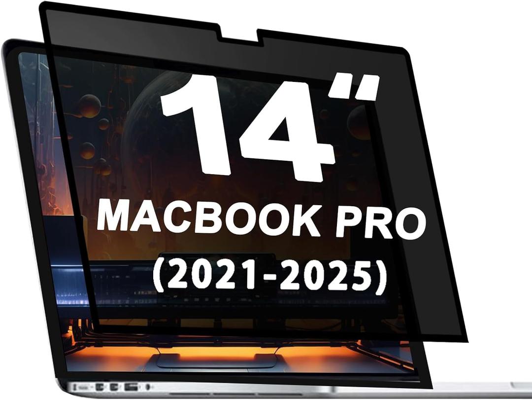 Privacy Screen Protector for MacBook Pro 14 Inch (2021-2026, M1, M2, M3, M4, M5), Removable Privacy Film for Macbook 14" - Anti-Spy, Anti-Fingerprint, Anti-Blue Light, Bubble Free