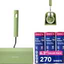 Extra Sticky Large Surface Lint Roller, 6.3'' Giant Lint Roller for Pet Hair, 270 Sheets/ 3 Refills, Long Handle Lint Remover for Clothes, Furniture, Dog & Cat Hair Remover