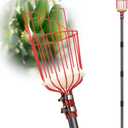 DonSail Fruit Picker Pole with Basket Telescoping, Citrus Orange Picker Pole with Basket 35-150 inch Long Handle, Mango Avocado Fig Acorn Pear Pomelo Chery Lemon Picker for Tree