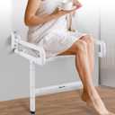 NEWTRY 21 Folding Shower Seat Wall Mounted(Fixed Height), 660lb Fold Down Shower Seat with Spring Auto-Return (Requires Drilling), Foldable Shower Chair for Home Care, for Bathroom Inside Shower