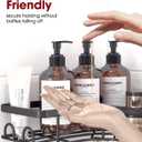 Corner Shower Caddy - 2 Pack, Adhesive Shower Organizers, Rustproof Stainless Steel Shower Shelves with 8 Hooks, No Drilling Bathroom Organizers and Storage Racks, Space-Saving, Black, Medium