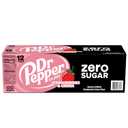 Dr Pepper Zero Strawberries and Cream Soda, 12 fl oz cans, 12 Pack