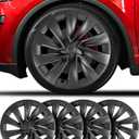 Model y Wheel Covers 20 inch, 20" Wheel Center Hub Cap Kit Compatible with Tesla Model Y Matte Black (20 inch Model y Juniper Black)