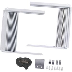 Window Air Conditioner Side Panel and Frame, Double Layer Insulated AC Accordion Filler Set, for Most Window AC Units