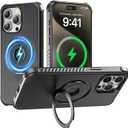 A2C One-Lock Ultra Safe iPhone 15 Pro Max Case – Compatible with One-Lock Car/Bike/Motorcycle Mounts, Eco-Friendly 2X Thick Military-Grade Drop Protection, Stable & Secure – Black & Ring Kickstand