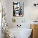 BUBCWY Sea Gull Bathroom Wall Art,Sea Gull Canvas Wall Art,Funny Bathroom Animal Pictures Bathroom Bedroom Living Room Office Decor(12"x16"Framed)