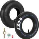 RUTU 4.00-6 Tire and Inner Tube 13" Wheelbarrow Wheel and Tire Replacement for Gorilla Cart Garden Wagon Hand Truck with TR13 Straight Valve Stem Heavy Duty 1 Set