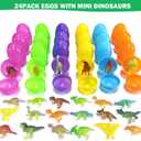 24Pack Easter Eggs with Glow in The Dark Mini Dinosaur Easter Basket Stuffers Party Supplies Outdoot Hunting