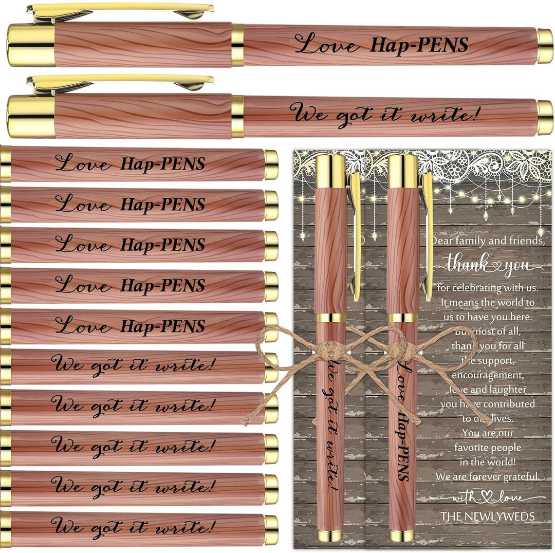 Dunzoom 50 Sets Wedding Favors for Guests Love Ballpoint Pens with Thank You Bulk Cards Bridal Shower Favors Bridal Shower Gifts for Party Supplies