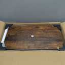 VASAGLE Console Table, 2-Tier Narrow Sofa Table with 2 Shelves, 7.9 x 31.5 x 31.5 Inches, for Living Room, Hallway, Entryway, Rustic Brown and Ink Black ULNT130K01V1