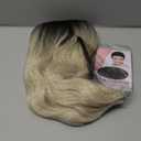 incohair Platinum Blonde Wig Dark Roots 14 Inches Short Wavy Curly Wigs with Bangs Shoulder Length Ombre Synthetic Wigs for Cosplay Party Daily Wigs Wig Cap Included