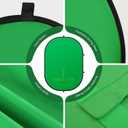 Green Screen Portable,Heorryn 3x5ft Green Blue Screen Chair Backdrop Kit Background Double Sided Pop Up Chroma Key for Photography,Live Streaming Gaming Zoom Video Chats Parties and Meeting