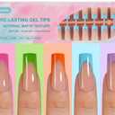Misssix French Gel Nail Tips, 150Pcs French Tip Press on Nails Long Square, No Need to File Tips Pre-lasting, Fake Nails for Nail Art DIY 15 Sizes
