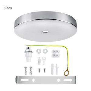 Arturesthome 7" Silver Ceiling Canopy Light Kit Rewind Single Hole with Hardware,Ceiling Plate for Pendant Lighting Chandelier, Screw Fixing on Both Sides