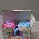 Fimibuke 16oz Kids Insulated Tumbler with Handle & Straws - 2 Pack BPA FREE 18/8 Stainless Steel Toddler Cups with Sip/Swig 2-in-1 Lids, Leak Proof Kid Drinking Cup Travel Mugs for Children Boys Girls (B1.Pink & Purple)