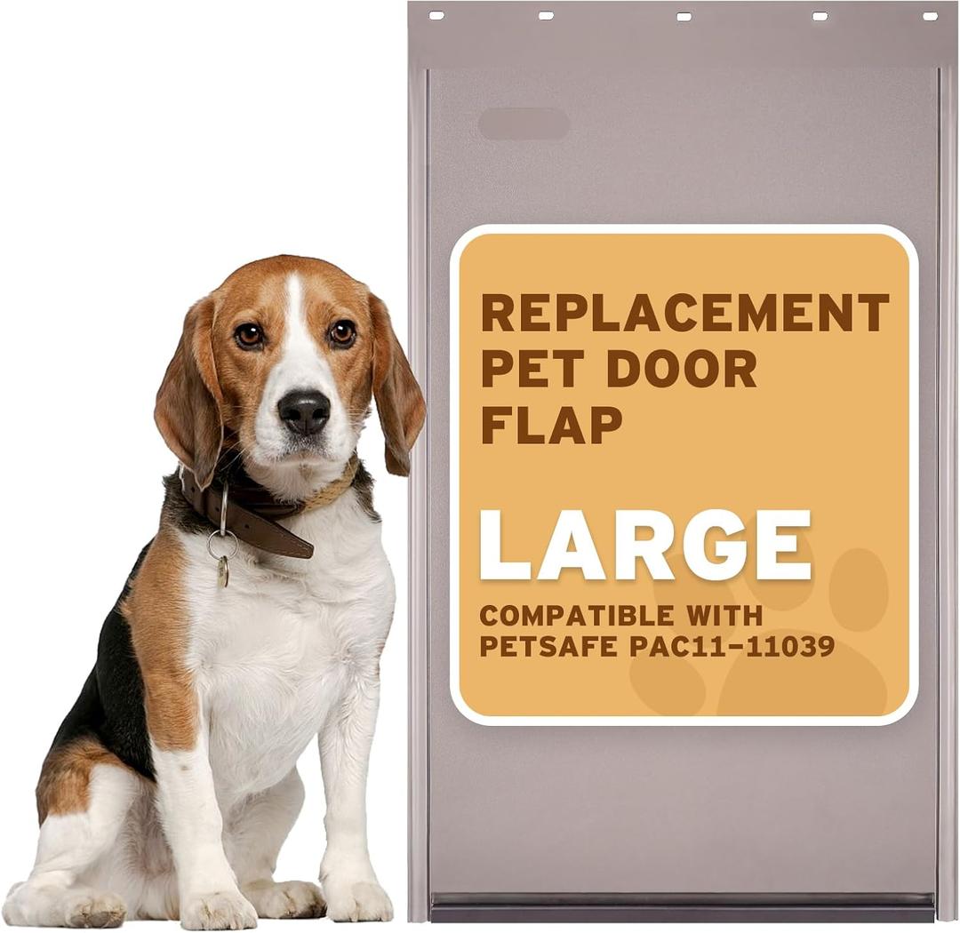 PAC11-11039 Dog Door Replacement Flap | Heavy-Duty PVC Material | 16 7/8" x 10 1/8" L Size, BPA-Free & Weatherproof, Large