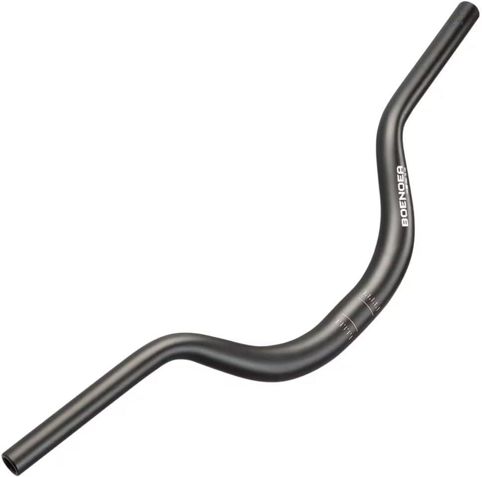 Boenoea Bike Riser Handlebar 25.4/31.8mm Length 620mm Aluminum Alloy Riser Bar(50mm 90mm 120mm), Black