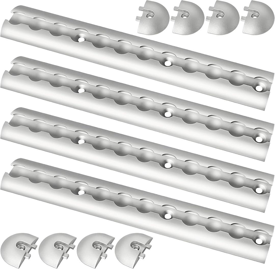 Aluminum L Track, 12 inch L Track Rail with 8 End Caps for Securing Motorcycles, ATVs, Dirt Bikes, Utility Tractors, and More, Use On Pickup Trucks, Vans, Or Enclosed Trailers, Pack of 4