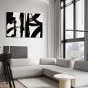 2Pcs Framed Abstract Black and White Canvas Wall Art Minimalist Brushstroke Line Prints Modern Home Gallery Style Painting Posters Picture Bedroom Living Room Office 12x16 Inch Ready to Hang
