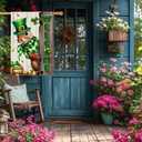 Spring St Patricks Day Garden Flag 12x18inch Double Sided Burlap The Squirrel Lucky Shamrock Garden Flags Happy St. Patrick's Day For Outdoor Yard Patio Lawn Decor,Green Hat with Clovers Gold Coin Pot Welcome Outside Decorations Banner (RMQ88D, 28"X40")