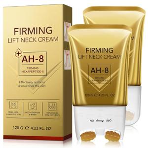 AH8 Firming Neck Cream, Neck Firming Cream for Crepey Skin Body Care Comfort, Contains Hexapeptide, Moisturizing, Tightening Lotions Skin Repair for Women, Suitable for All Skin Types - 2 Packs (8.46 Fl Oz (Pack of 1))
