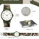 Kids Analog Watch Boys Girls, 30M Waterproof, Sports Watch for Boys, Easy to Read Children's Thin Dial Wrist Watches with Soft Band, for Ages 5-15 Kids Great Birthday Gifts Christmas Day (Camo-Jungle)