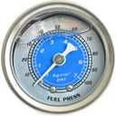 VicizeRecht Fuel Pressure Gauges, Glycerin Filled, Back Mount, 1/8 NPT, 1.9 in Dial, Stainless Steel Case, for Fuel/Water Pressure Test (Blue),Set of 4