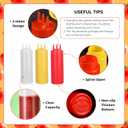 beyonday 3pcs Seasoning Squeeze Bottles, 3 Hole Ketchup Mustard Dressing Squeeze Squirt Bottles, Salad Sauce Condiment Cream Squeeze Bottles for Kitchen Restaurant Bakery(24oz, White)