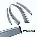 4Pcs for Toyota Camry 2012-2017 Window Visor Rain Guard Deflector Chrome Trim Smoke