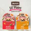 Merrick Lil Plates Grain Free Dinner Duos Soft Natural Wet Small Dog Food Variety Pack, Beef and Chicken - (Pack of 1) 2.6 lb. Tubs (EXP 12/01/26)