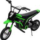 24V 350W Electric Dirt Bike for Kids  3-Speed Modes, 14.29MPH Max Speed, ASTM-Certified Safe Motorcycle with Shockproof Suspension, Best Gift for Boys & Girls (Green 7)