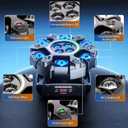 Moving Head DJ Stage Light 6-Arm RGBW with 4 Honeycomb Beams, 90 Swing 540 Rotate, White/Warm Strobe, Red/Green Starry Sky, Colorful Aperture Effects, Auto/DMX512 Control for Party Club Wedding