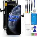 for iPhone 11 Pro Max Screen Replacement 6.5, Genverdix 3D Touch LCD Display Full Repair kit, Digitizer Assembly with Tools Set, Tempered Glass Screen Protector, Waterproof Frame Adhesive