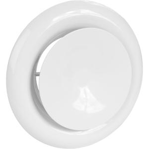 Vent Systems 4" Inch White Metal Adjustable Diffuser - Round Air Supply Vent Cover for Wall, Ceiling Duct - Inline Register Air Vent Deflector - Heat or Cooling Ventilation - Indoor Ducting Grille