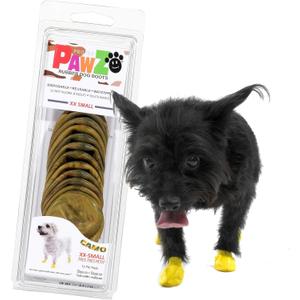 PawZ Dog Boots | Rubber Dog Booties | Waterproof Snow Boots for Dogs | Paw Protection for Dogs | 12 Dog Shoes per Pack (XX-Small)
