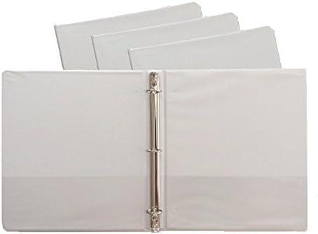 White Vinyl Standard 3-Ring Binders, 1-Inch, for 8.5" x 11" Sheets, with Inside Pockets, 4-Pack