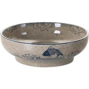 Japanese Style 9Inch Retro Ceramic Soup Bowl Household Ramen Noodle Fruit Salad Mixing Large Bowl (yule)