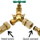 HQMPC Garden Hose Quick Connect Solid Brass Quick Connector Garden Hose Fitting Water Hose Connectors 3/4 inch GHT (2SETS)